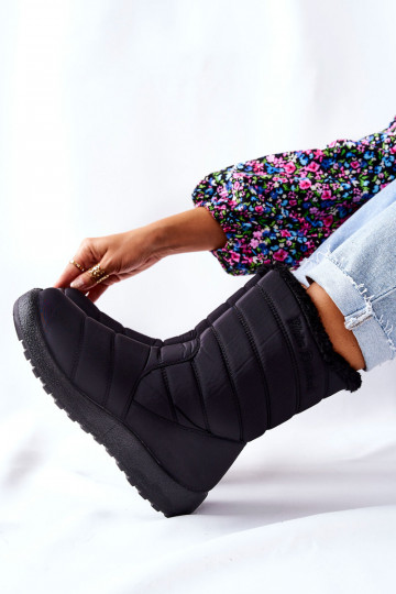 Alto Feminino aquecimento Botas de neve cor preta Luxina 2