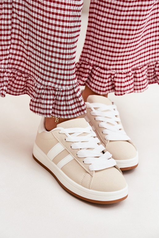 tênis À modalo de tênis Feminino de couro ecológico bege Ravina tênis À modalo de tênis Feminino de couro ecológico bege Ravina