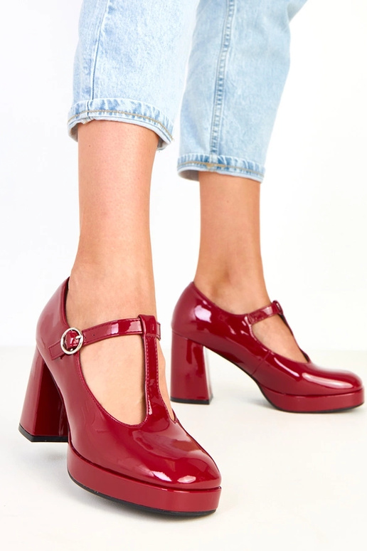 Sapatos bordô de salto com fecho Adaoha Sapatos bordô de salto com fecho Adaoha