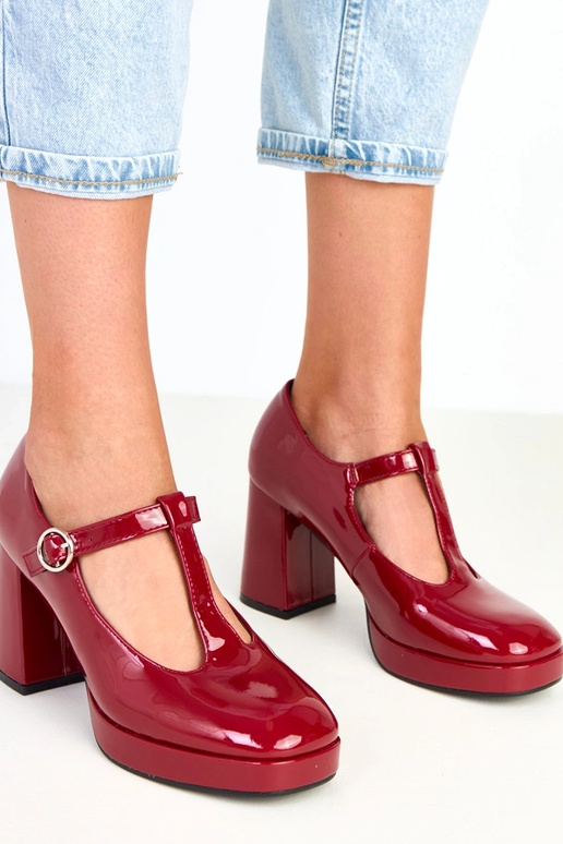 Sapatos bordô de salto com fecho Adaoha Sapatos bordô de salto com fecho Adaoha