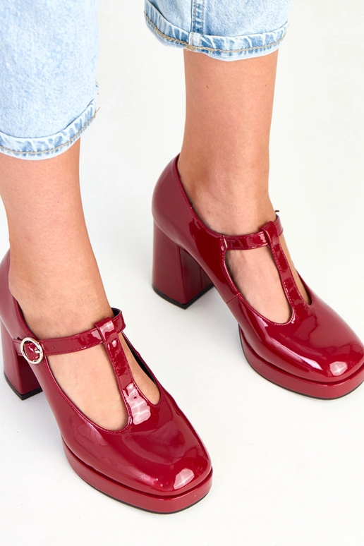 Sapatos bordô de salto com fecho Adaoha Sapatos bordô de salto com fecho Adaoha