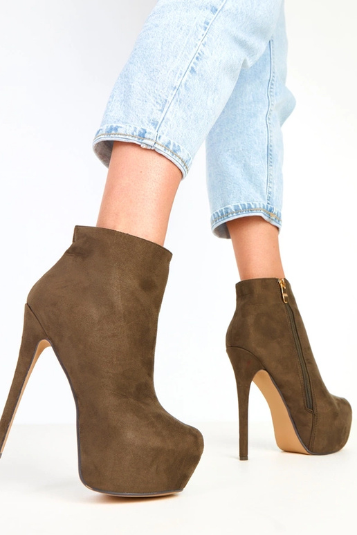 Riley botins verdes de camurça com...