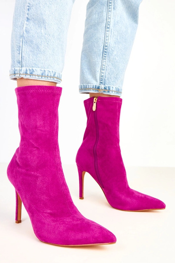 Tennille botins violetas de camurça com salto