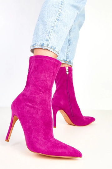 Tennille botins violetas de camurça com salto 2