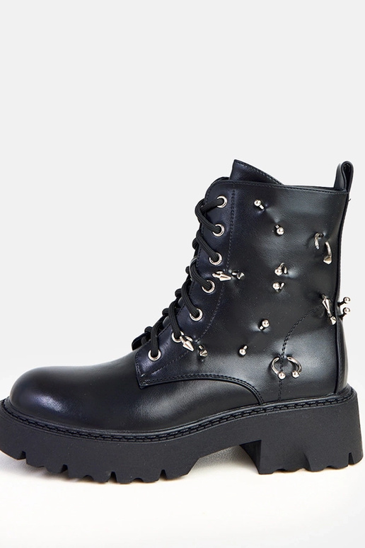 Ebony botins pretos com plataforma e...