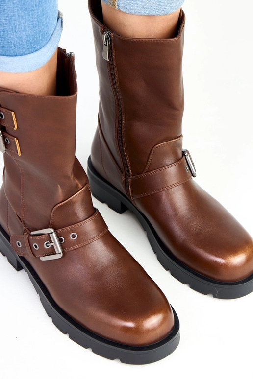 Shalay botins marrons com plataforma...