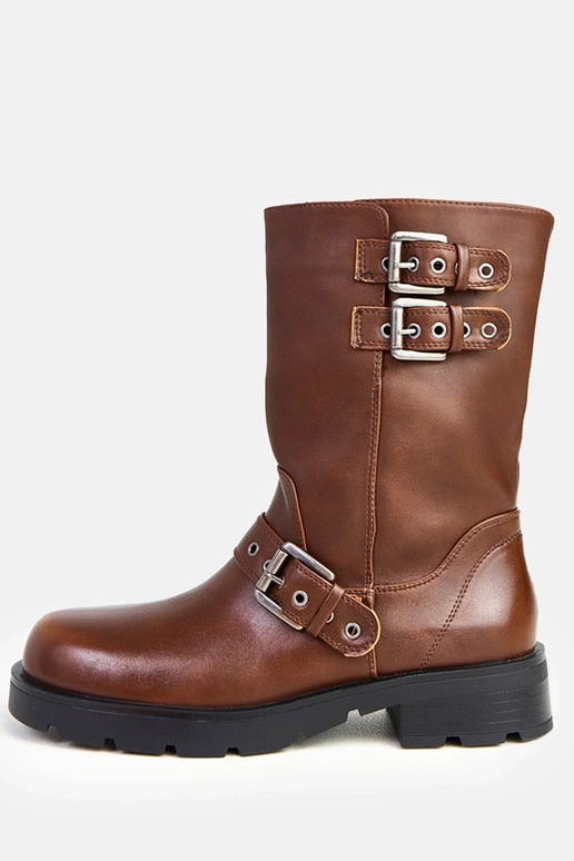 Shalay botins marrons com plataforma...