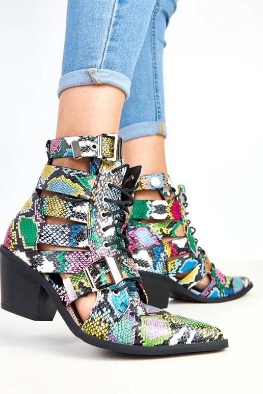 Botins multicoloridos de salto com...