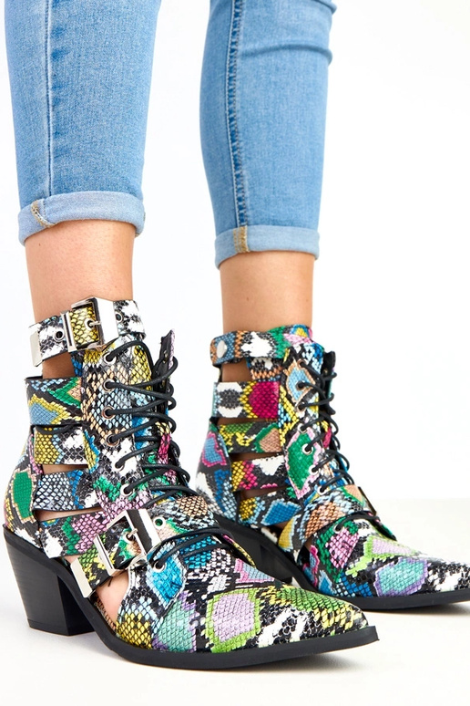 Botins multicoloridos de salto com...