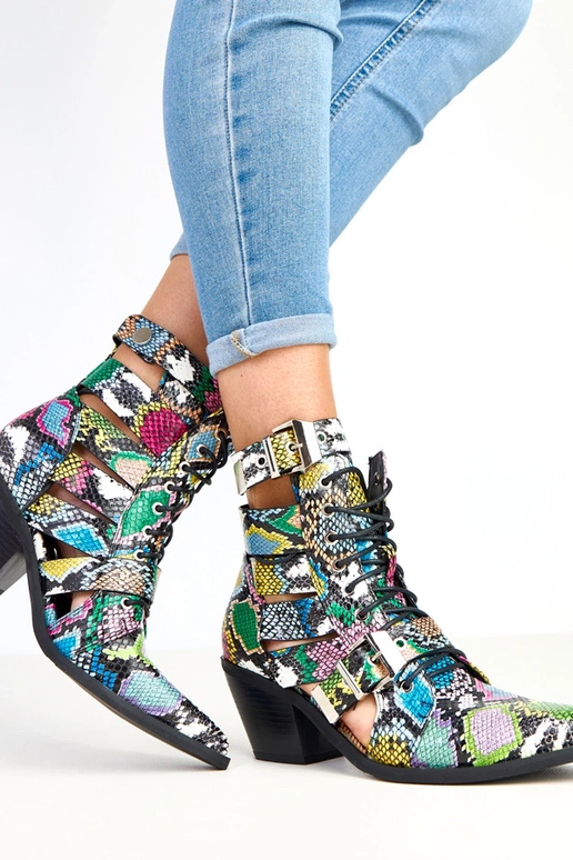 Botins multicoloridos de salto com...