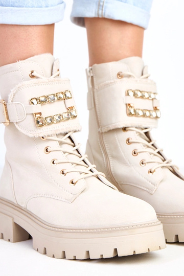 Botins quentes na cor areia... 2