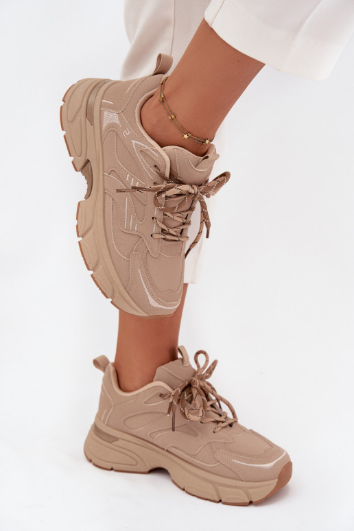 tênis À modalo de tênis FemininoPodParaójnym Amarrandom bege Annelie