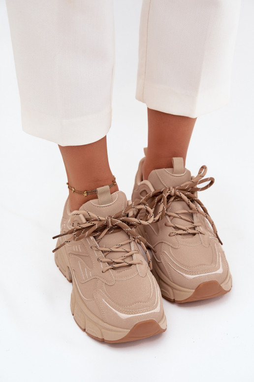 tênis À modalo de tênis FemininoPodParaójnym Amarrandom bege Annelie