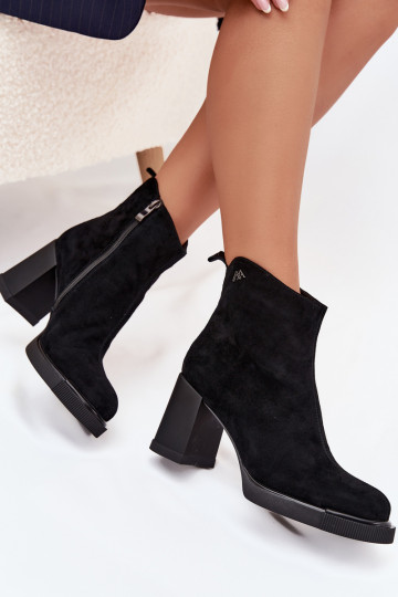 Botas femininas de camurça, cor preta, Vinceza 91142