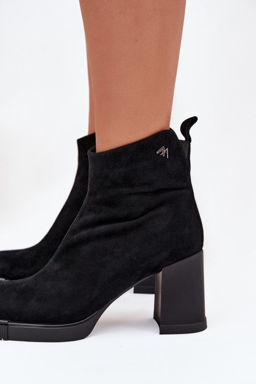 de camurça Pele Botas femininas Vinceza 91142 cor preta de camurça Pele Botas femininas Vinceza 91142 cor preta