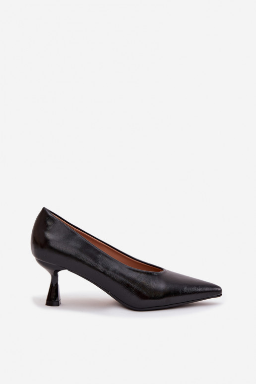 com efeito verniz Sapato com salto fino cor preta Gavrielle com efeito verniz Sapato com salto fino cor preta Gavrielle