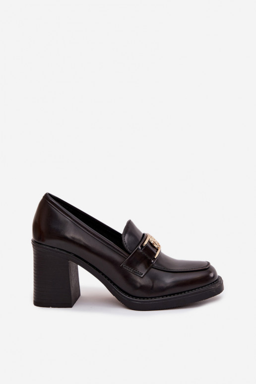 sapato Feminino com salto Ze cor douradam Detalem CzekoladoParae Privelle sapato Feminino com salto Ze cor douradam Detalem CzekoladoParae Privelle