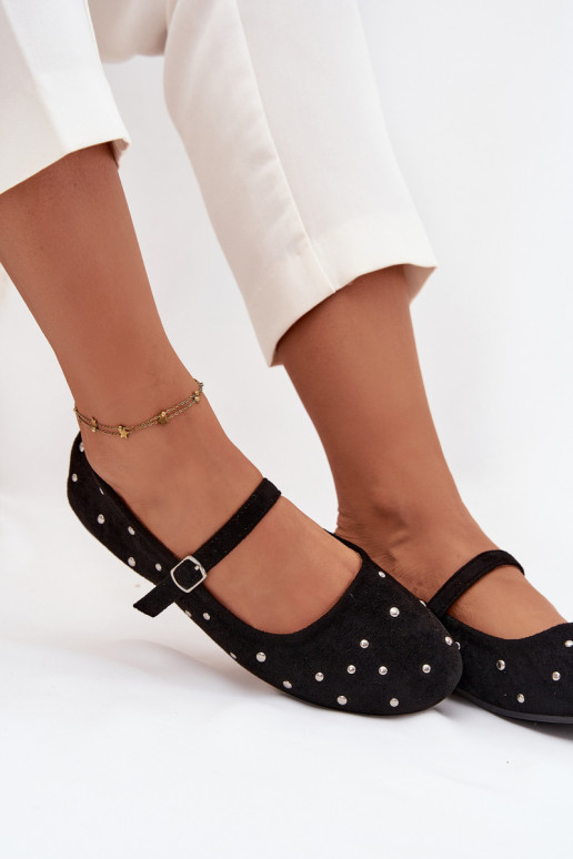 Decorado Bailarinas Feminino com alças cor preta Olivisse Decorado Bailarinas Feminino com alças cor preta Olivisse