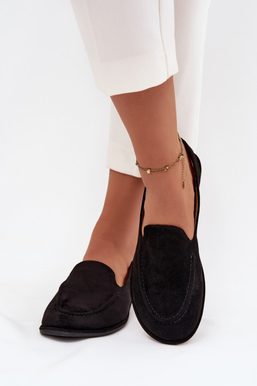 mocassins femininosde camurça ecológicau isósceles cor preta Miryelle mocassins femininosde camurça ecológicau isósceles cor preta Miryelle