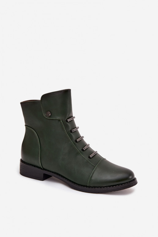 aquecimento Botas femininas com salto largo cor verde Labise aquecimento Botas femininas com salto largo cor verde Labise