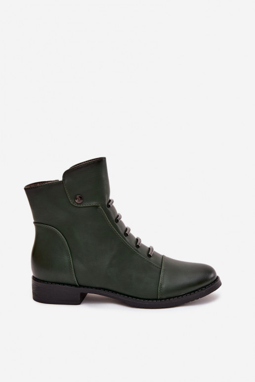 aquecimento Botas femininas com salto largo cor verde Labise aquecimento Botas femininas com salto largo cor verde Labise
