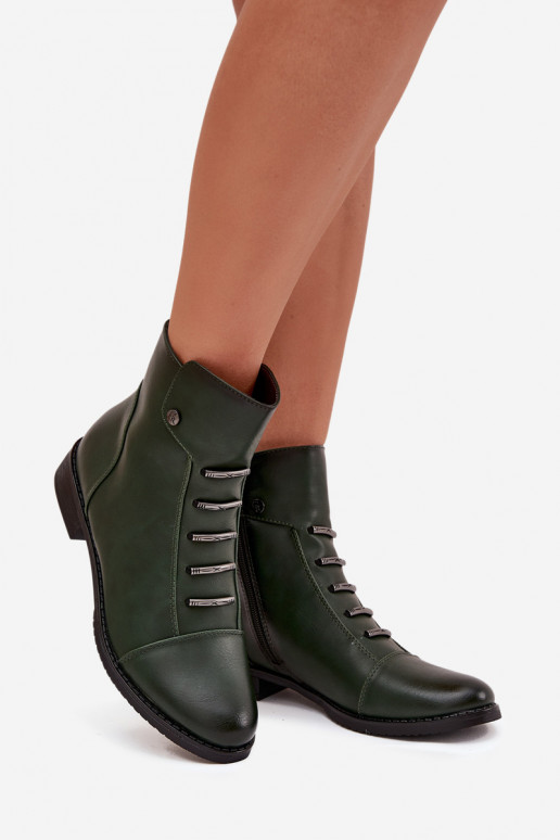 aquecimento Botas femininas com salto largo cor verde Labise aquecimento Botas femininas com salto largo cor verde Labise