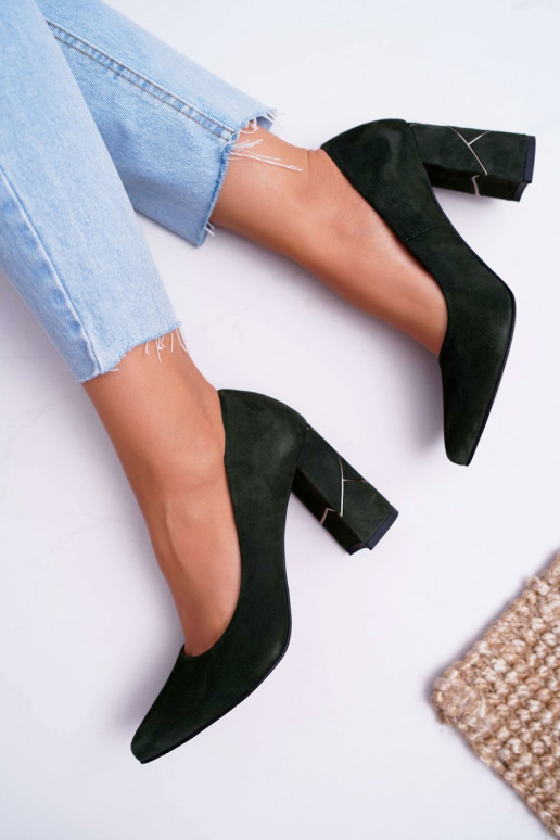 Sapato Feminino Laura Messi de camurça cor verde 2050 Sapato Feminino Laura Messi de camurça cor verde 2050