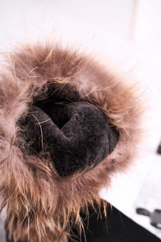 Botas de neve quentes e elegantes com pelo por dentro camurça natural cor preta Balvin Botas de neve quentes e elegantes com pelo por dentro camurça natural cor preta Balvin