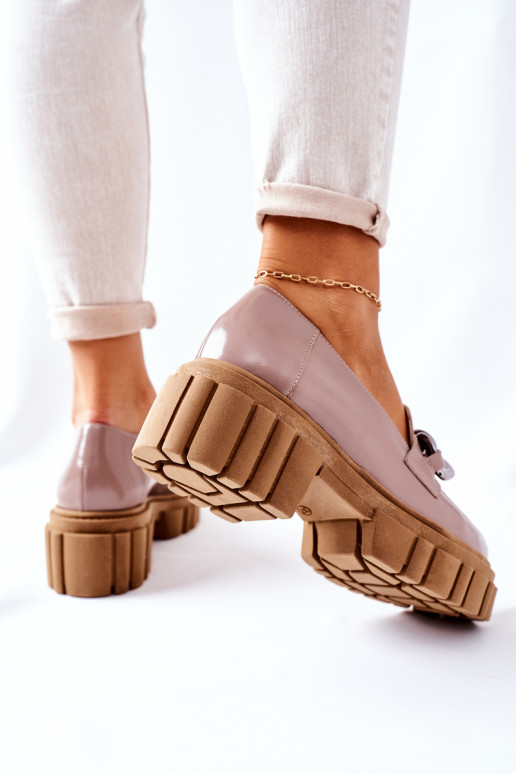 Feminino sapato Mocassins Pele cor capuccino Laura Messi 2339 Feminino sapato Mocassins Pele cor capuccino Laura Messi 2339