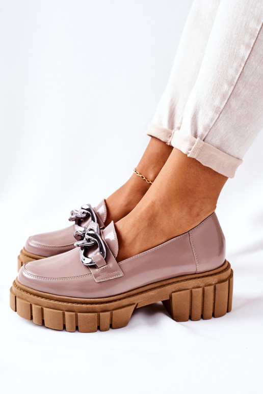 Feminino sapato Mocassins Pele cor capuccino Laura Messi 2339 Feminino sapato Mocassins Pele cor capuccino Laura Messi 2339