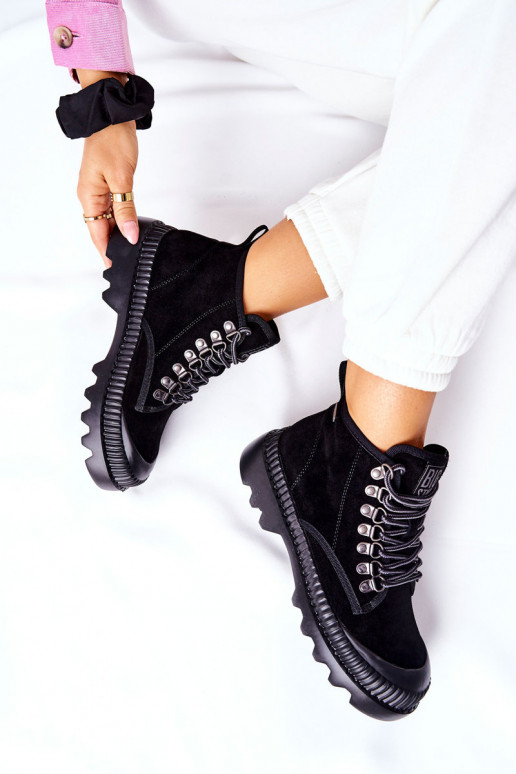 Pele sapato Botas Big Star II274363 cor preta