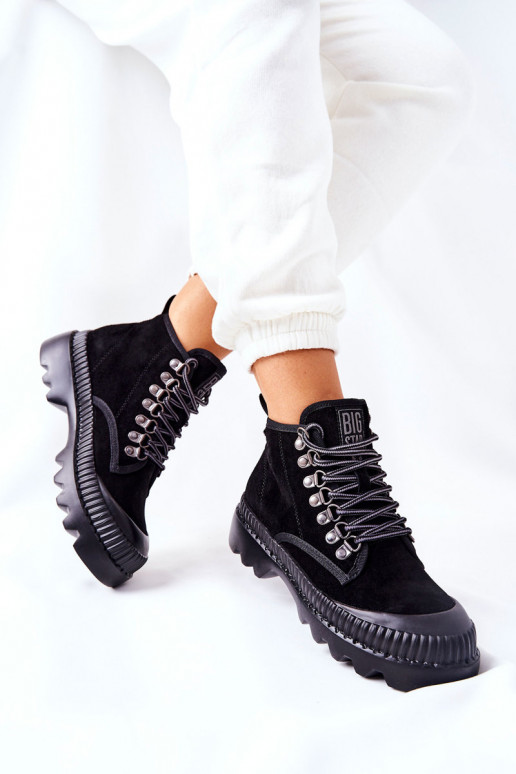 Pele sapato Botas Big Star II274363 cor preta