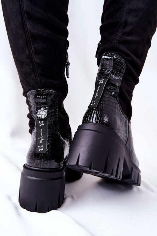 Pele botas Tem que serciejka  cor preta 05260-01 Pele botas Tem que serciejka  cor preta 05260-01