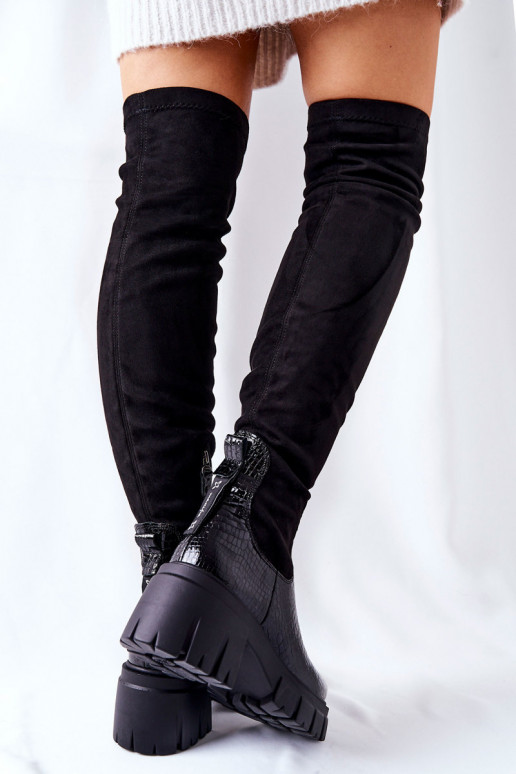 Pele botas Tem que serciejka  cor preta 05260-01 Pele botas Tem que serciejka  cor preta 05260-01