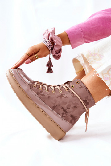 Estilo esportivo Pele sapato LeParaski 3034 bege com camuflagem 2