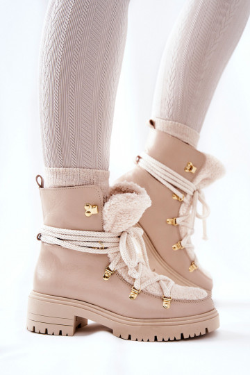 Pele Botas sapato com alças LeParaski cor de marfim 3116