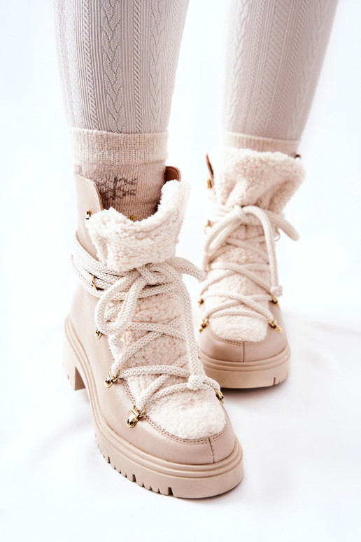 Pele Botas sapato com alças LeParaski cor de marfim 3116 Pele Botas sapato com alças LeParaski cor de marfim 3116