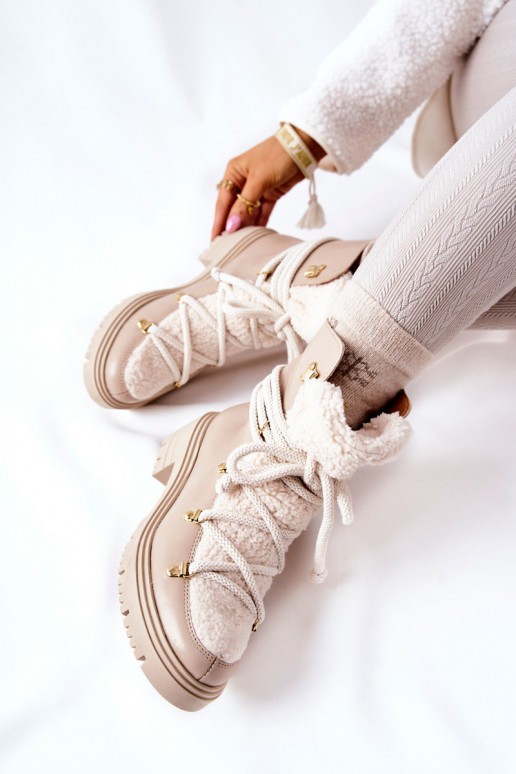 Pele Botas sapato com alças LeParaski cor de marfim 3116 Pele Botas sapato com alças LeParaski cor de marfim 3116