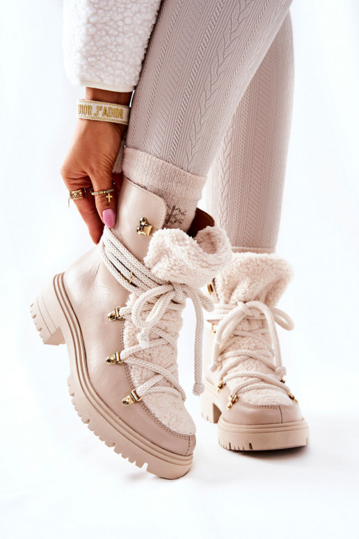 Pele Botas sapato com alças LeParaski cor de marfim 3116 Pele Botas sapato com alças LeParaski cor de marfim 3116