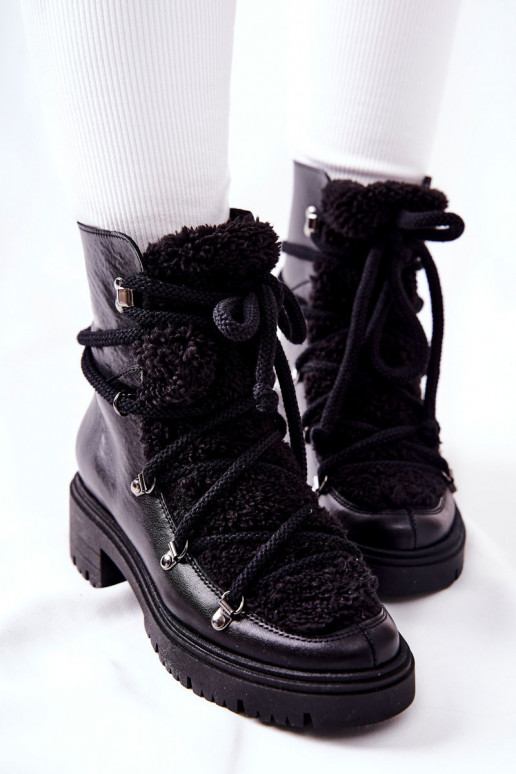 Pele Botas sapato com alças LeParaski cor preta 3116