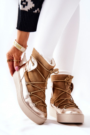 aquecimento Sapatos de camurça Botas de neve cor marrom Clarem