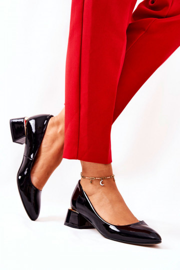 Pele com efeito verniz Sapato LeParaski 3118 cor preta 2