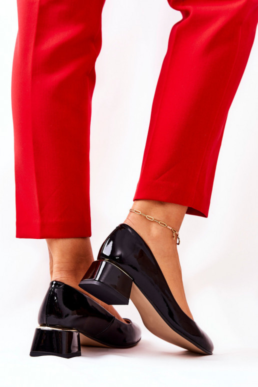 Pele com efeito verniz Sapato LeParaski 3118 cor preta Pele com efeito verniz Sapato LeParaski 3118 cor preta