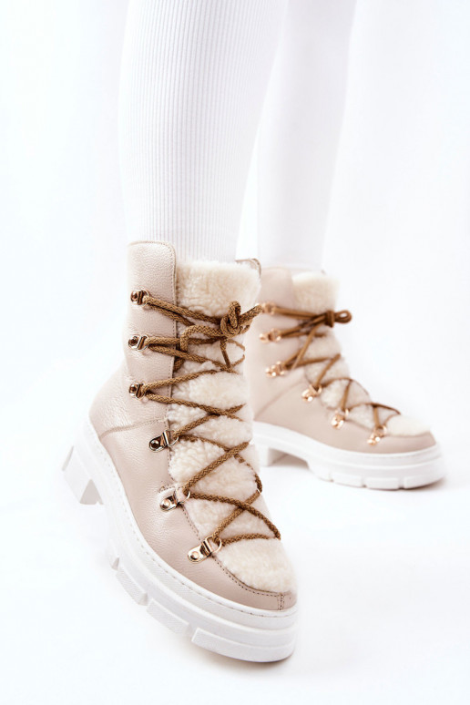 aquecimento Pele Botas sapato cor de marfim Nerisso aquecimento Pele Botas sapato cor de marfim Nerisso