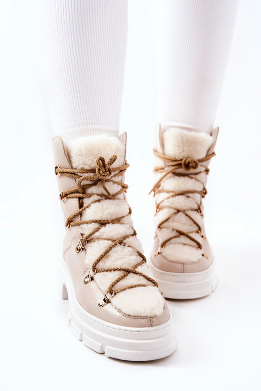 aquecimento Pele Botas sapato cor de marfim Nerisso aquecimento Pele Botas sapato cor de marfim Nerisso