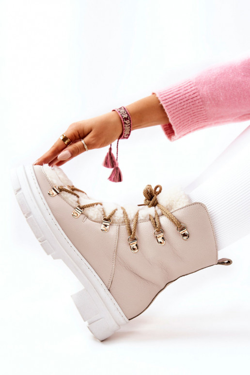 aquecimento Pele Botas sapato cor de marfim Nerisso aquecimento Pele Botas sapato cor de marfim Nerisso