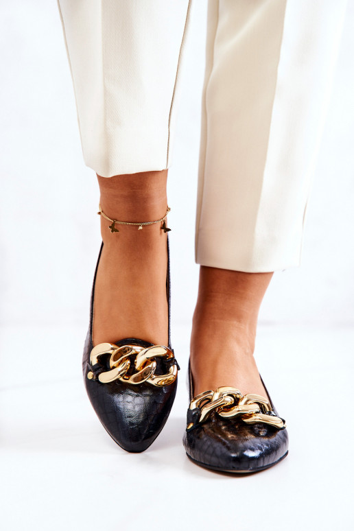 Pele com imitação de pele de cobra Sapato cor preta Elissabeth Pele com imitação de pele de cobra Sapato cor preta Elissabeth