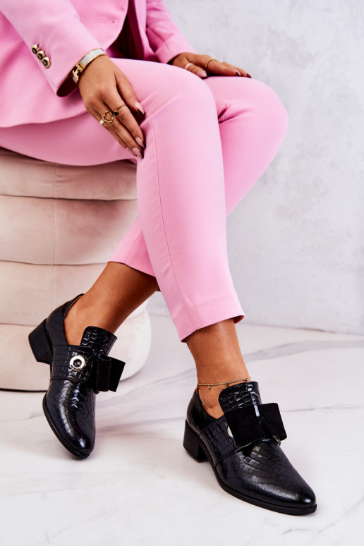 Pele com imitação de pele de cobra sapato cor preta Tem que serrleigh Pele com imitação de pele de cobra sapato cor preta Tem que serrleigh