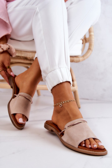 chinelos de camurça LeParaski Shoes 3047 bege 2