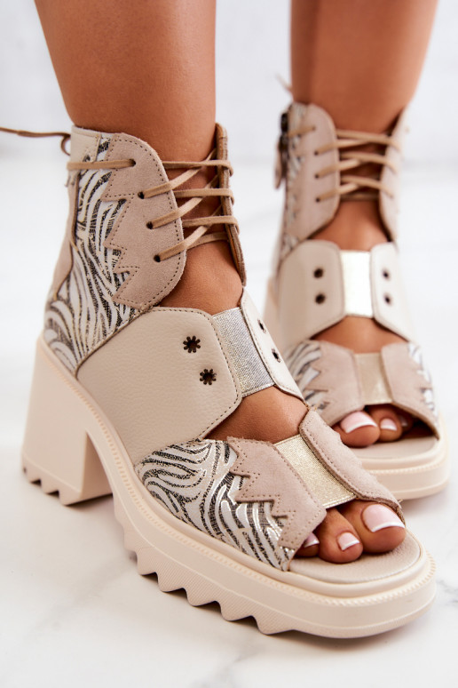 Pele Botas com zíperes Tem que serciejka 05321-04 bege